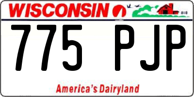 WI license plate 775PJP