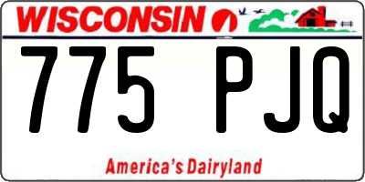 WI license plate 775PJQ