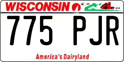 WI license plate 775PJR