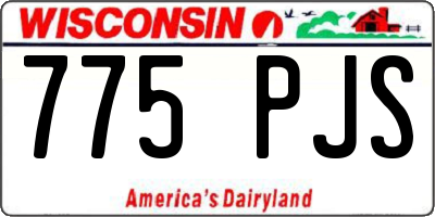 WI license plate 775PJS