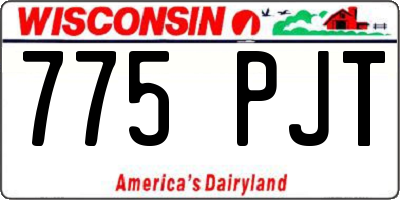 WI license plate 775PJT