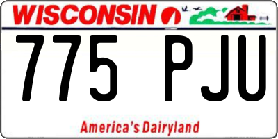 WI license plate 775PJU