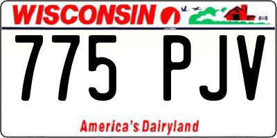 WI license plate 775PJV