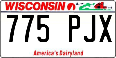WI license plate 775PJX