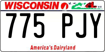 WI license plate 775PJY