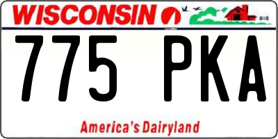 WI license plate 775PKA