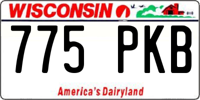 WI license plate 775PKB