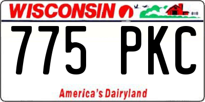 WI license plate 775PKC
