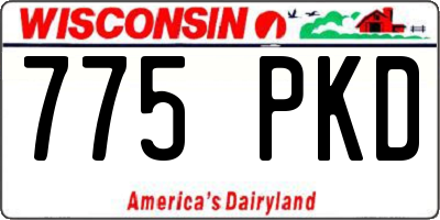 WI license plate 775PKD