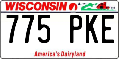 WI license plate 775PKE