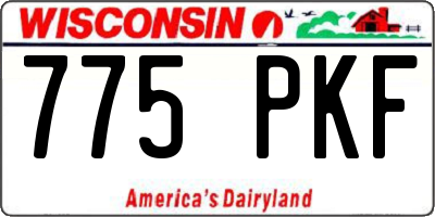 WI license plate 775PKF