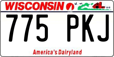 WI license plate 775PKJ