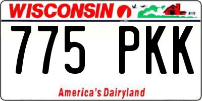 WI license plate 775PKK