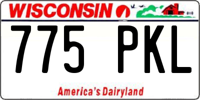 WI license plate 775PKL
