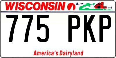 WI license plate 775PKP