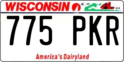 WI license plate 775PKR