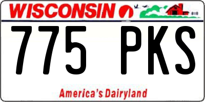 WI license plate 775PKS