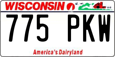 WI license plate 775PKW