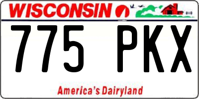 WI license plate 775PKX