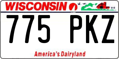 WI license plate 775PKZ