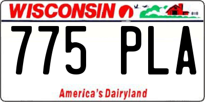 WI license plate 775PLA