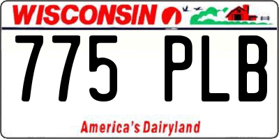 WI license plate 775PLB