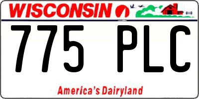 WI license plate 775PLC