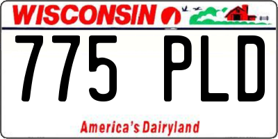 WI license plate 775PLD