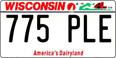 WI license plate 775PLE