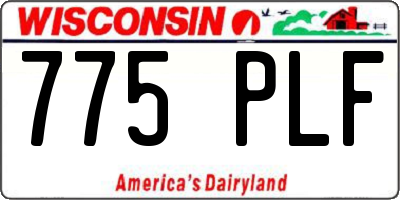 WI license plate 775PLF