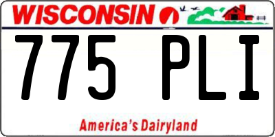 WI license plate 775PLI