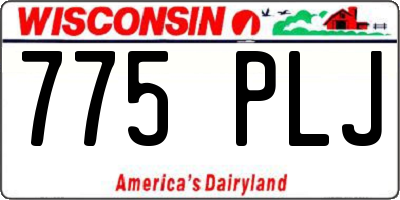 WI license plate 775PLJ