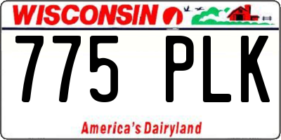 WI license plate 775PLK