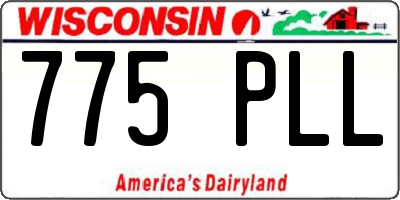 WI license plate 775PLL