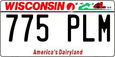 WI license plate 775PLM