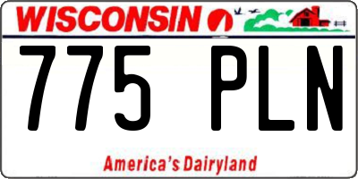 WI license plate 775PLN