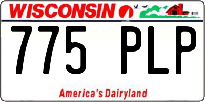 WI license plate 775PLP