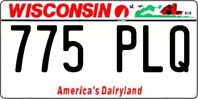 WI license plate 775PLQ