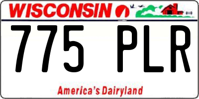 WI license plate 775PLR