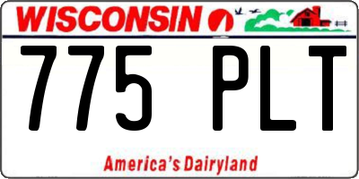 WI license plate 775PLT