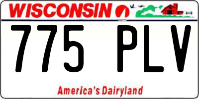 WI license plate 775PLV