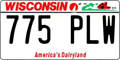 WI license plate 775PLW