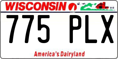 WI license plate 775PLX