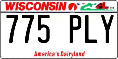 WI license plate 775PLY