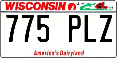 WI license plate 775PLZ