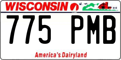 WI license plate 775PMB