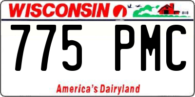WI license plate 775PMC
