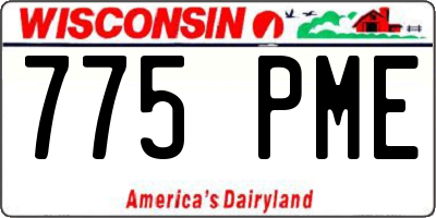 WI license plate 775PME