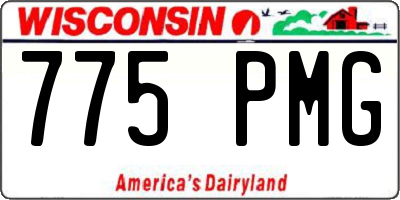WI license plate 775PMG