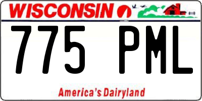 WI license plate 775PML